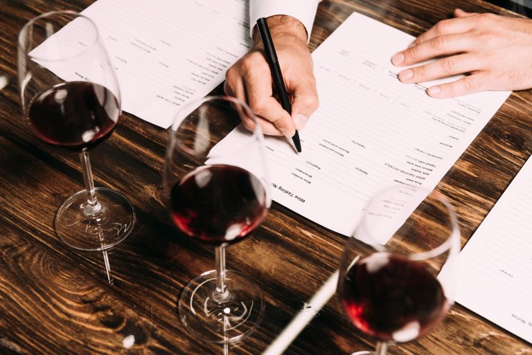 Notițe la degustare de vin roșu