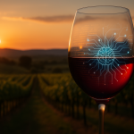 Inteligența artificială în industria vinului, dronă și pahar la apus